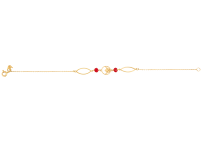 Emblem Gold Bracelet with Colored stones