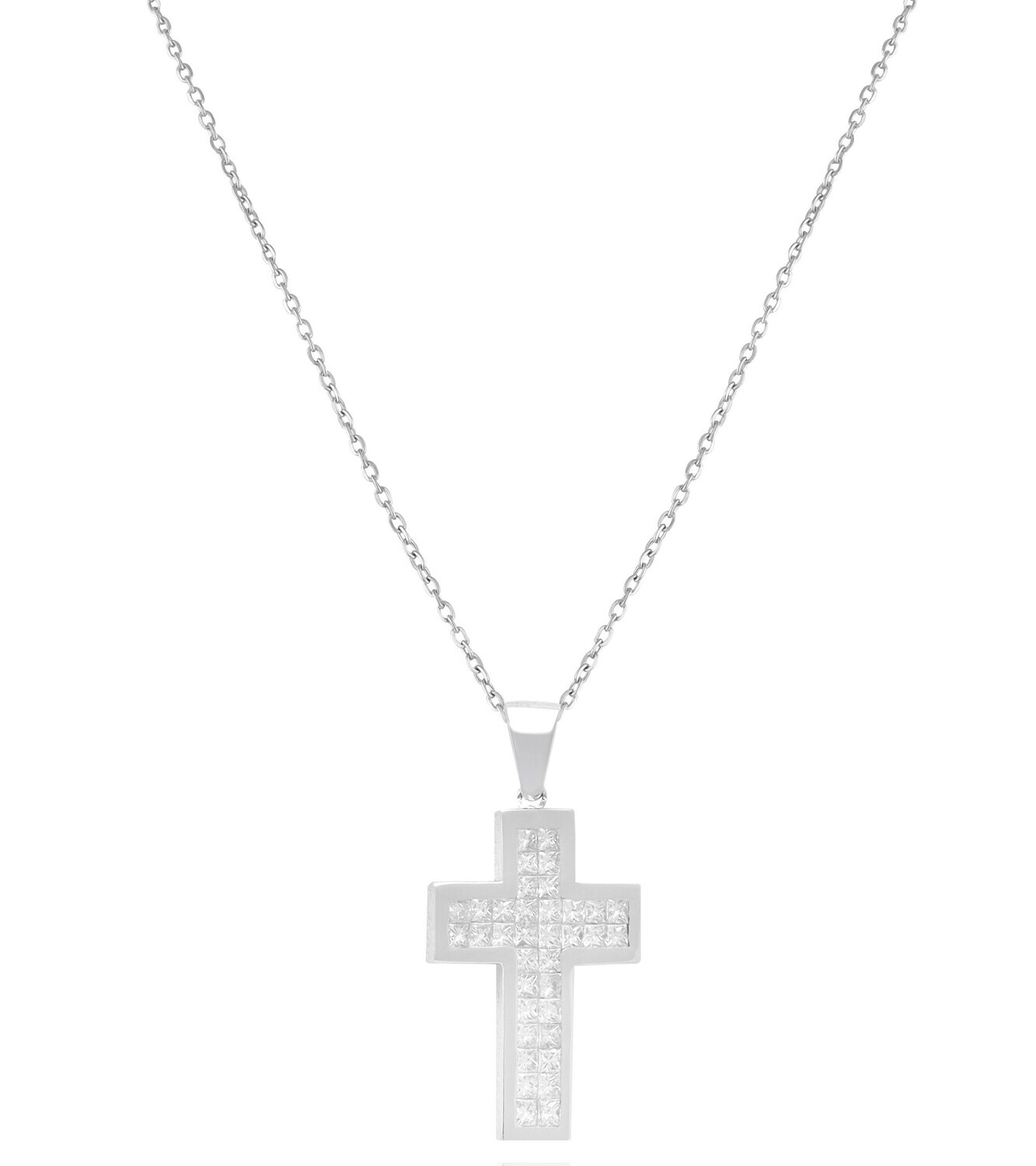 Cross Princess Diamond Necklace