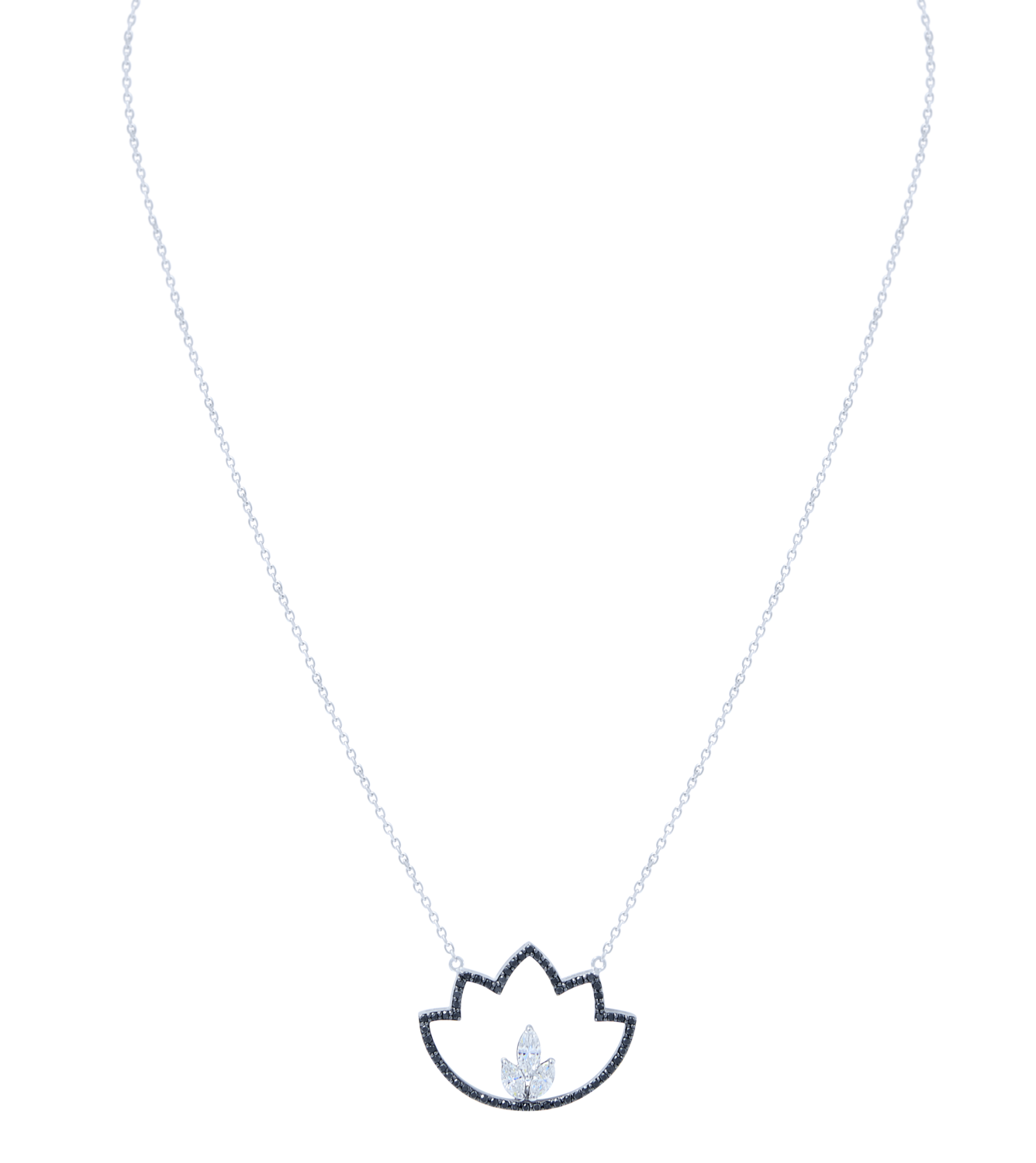 Lotus Diamond Necklace with Fancy Diamond