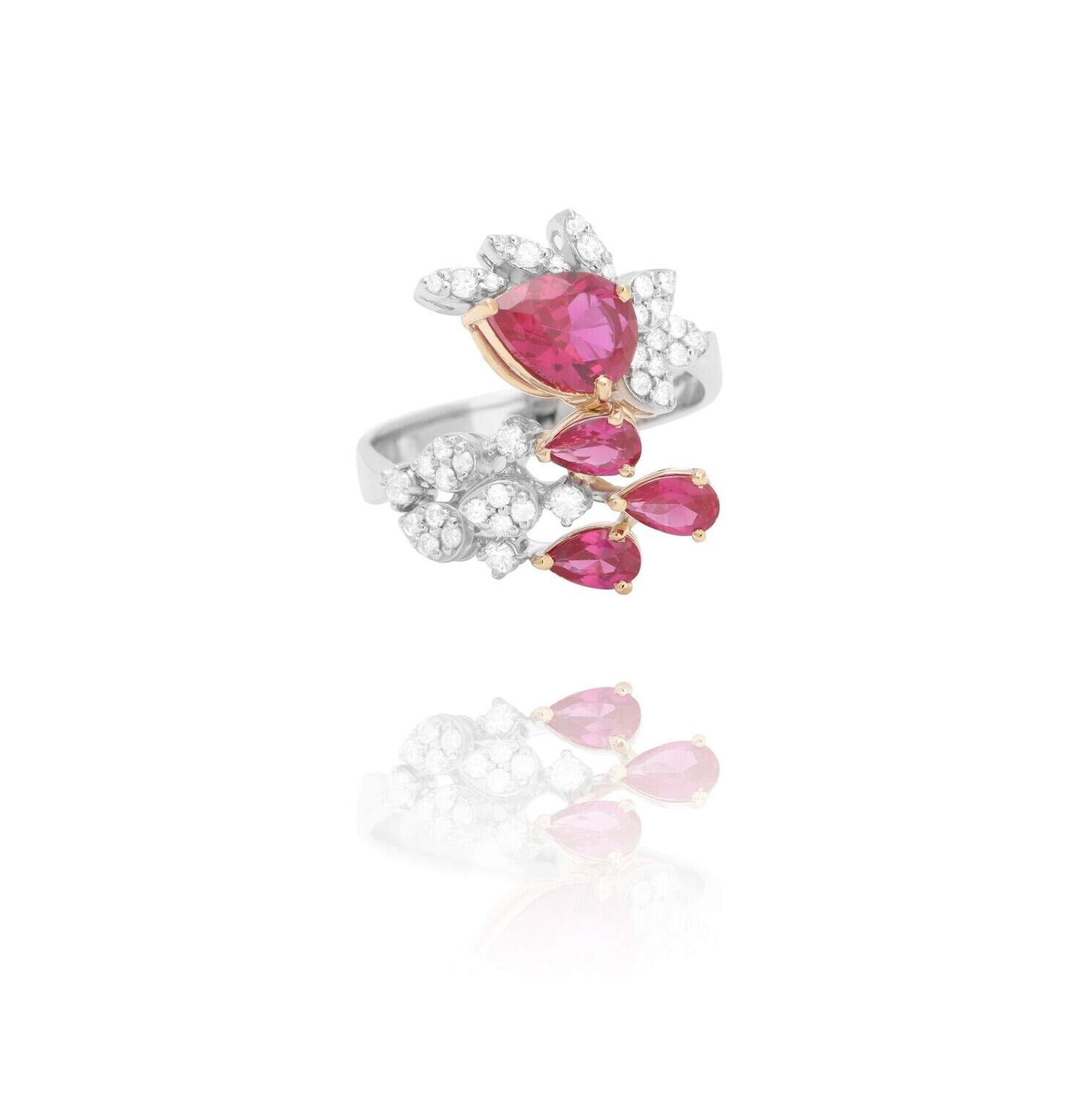 Eternal Diamond Ring with Pink Stones