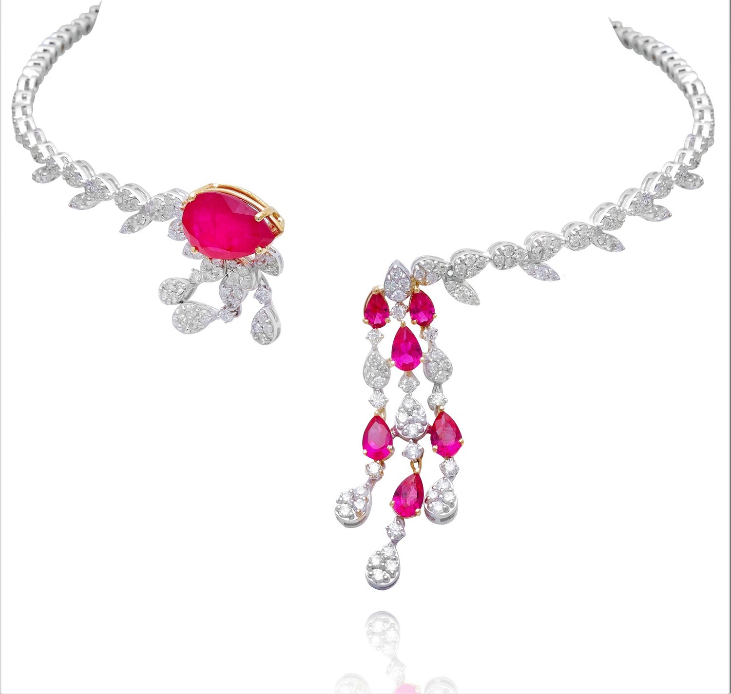 Eternal Diamond Necklace with Pink Stones