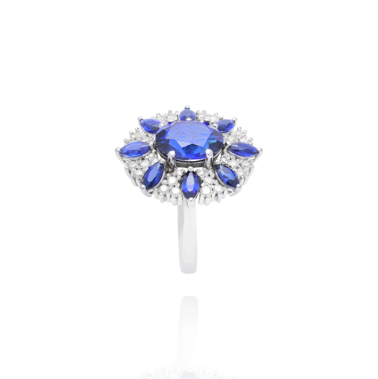 Eternal Diamond Ring with Blue Stones