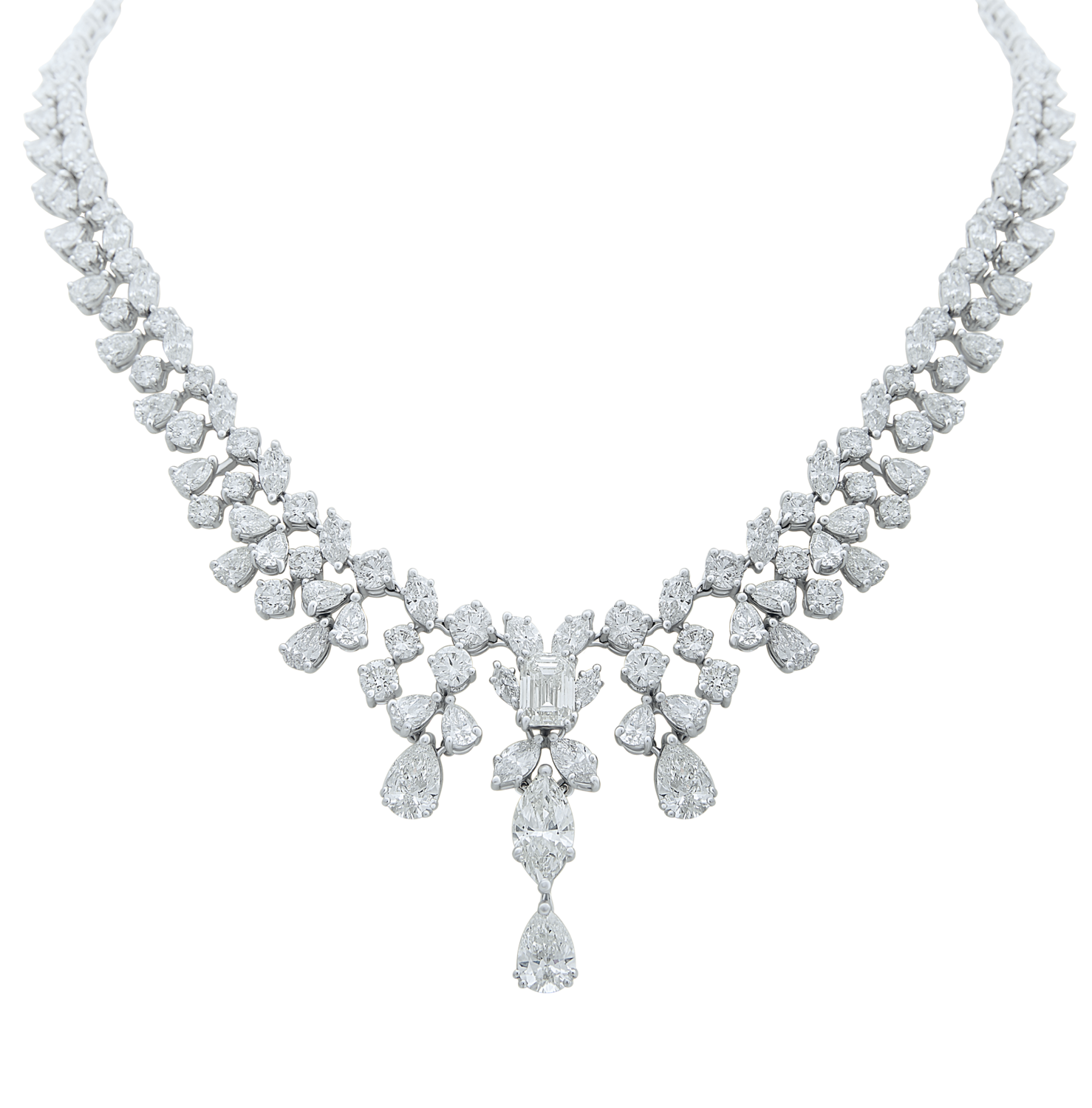 Eternal Diamond Necklace with Emerald-cut, Marquise and Pear