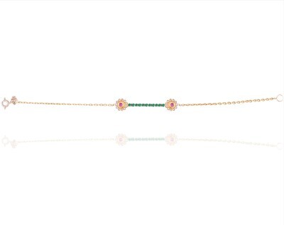 Eternal Diamond Bracelet with Pink Sapphire and Precious Colored Stones