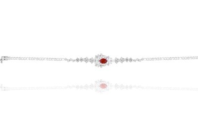 Eternal Diamond Bracelet with Marquise Diamond and Precious Colored Stone