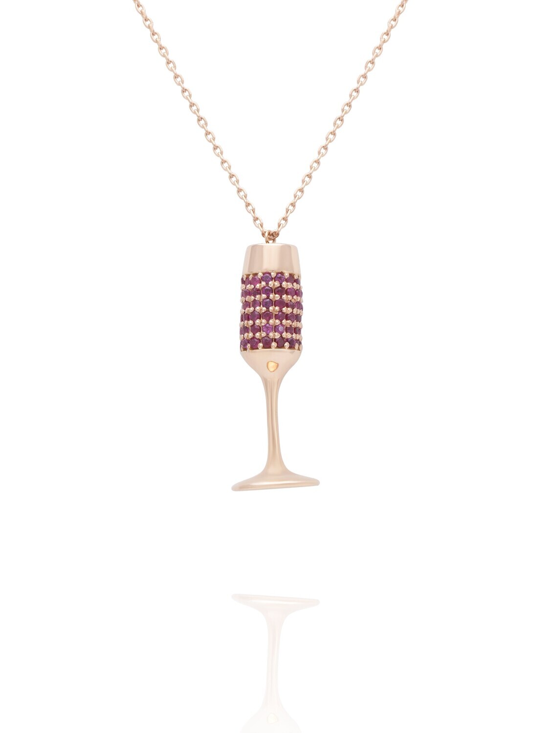 Eternal Ruby Champaign Glass Necklace