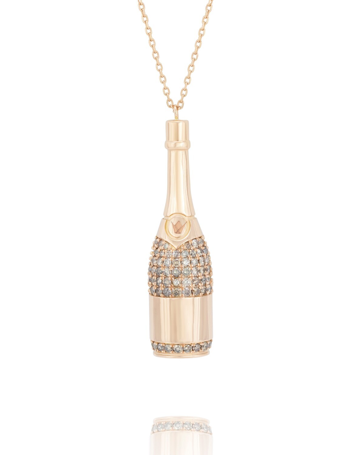Eternal Brown Diamond Champaign Bottle Necklace