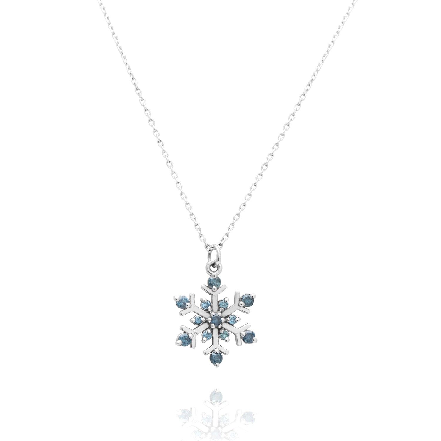 Snowflake Blue Diamond Necklace