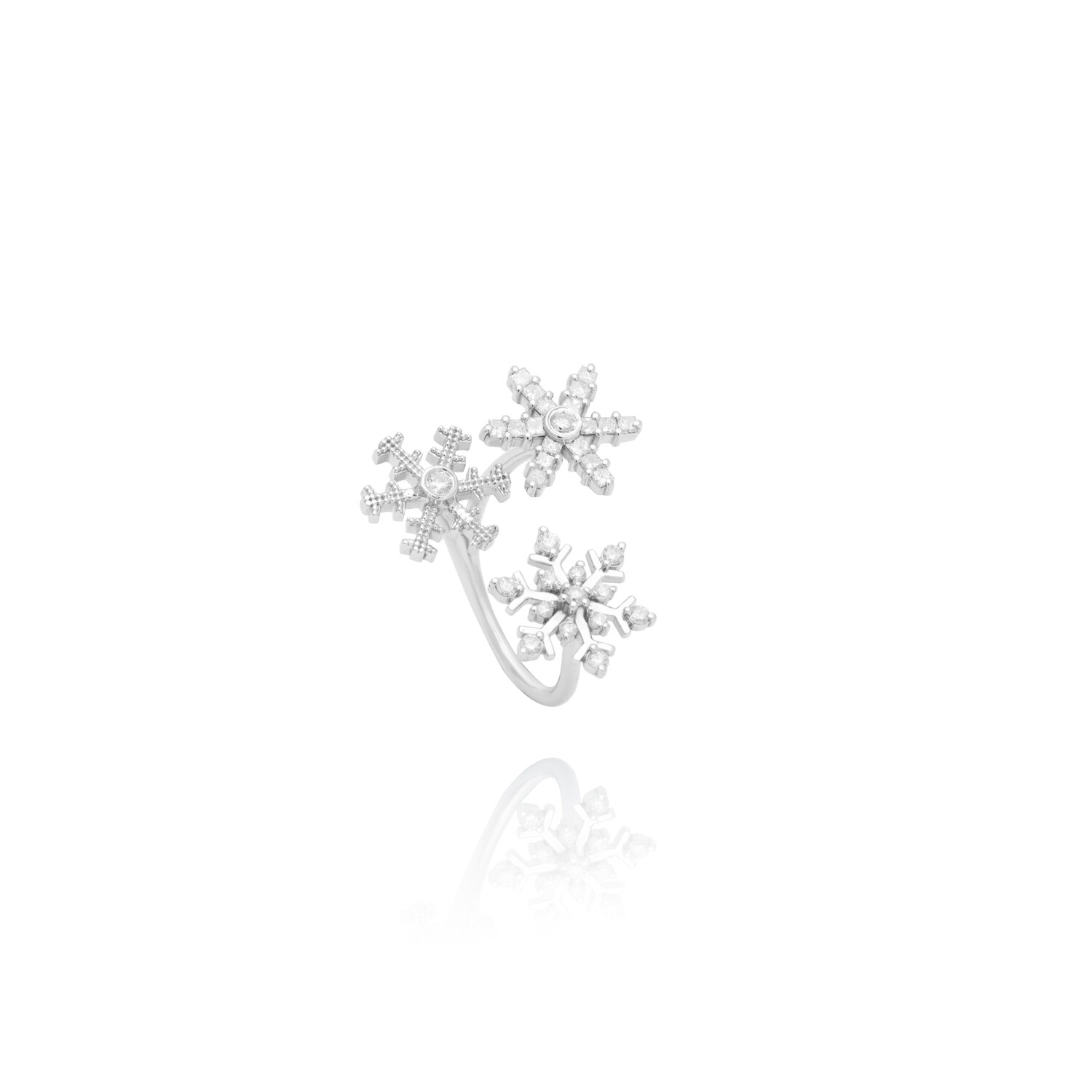 Snowflake Diamond Ring with Princess Diamond