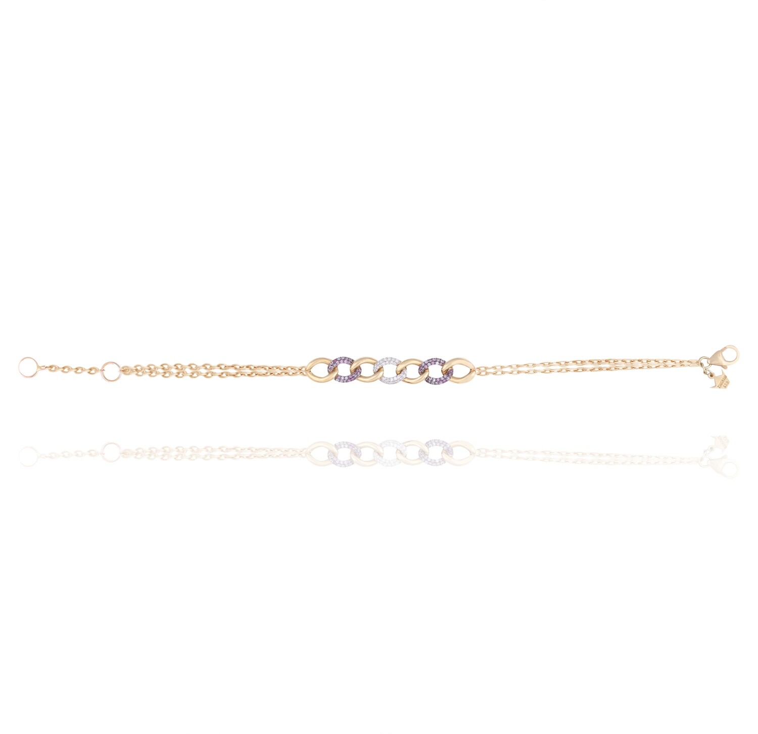 Eternal Diamond Chain Bracelet with Pink Sapphire