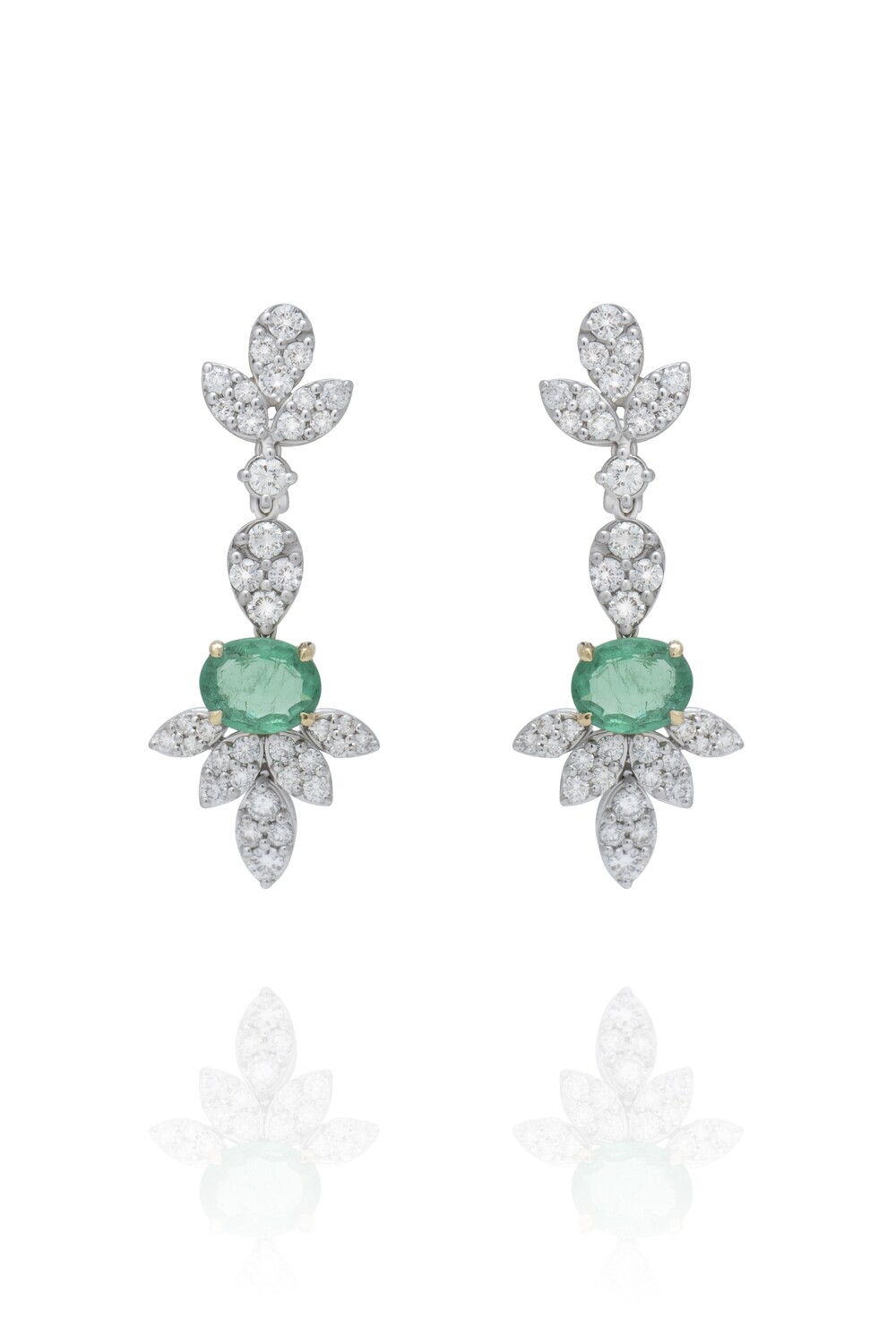 Eternal Diamond Earrings with Emerald