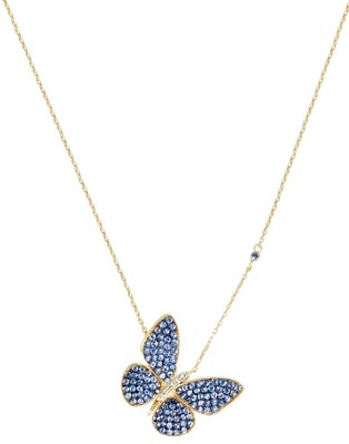 Butterfly Diamond Necklace with Sapphire