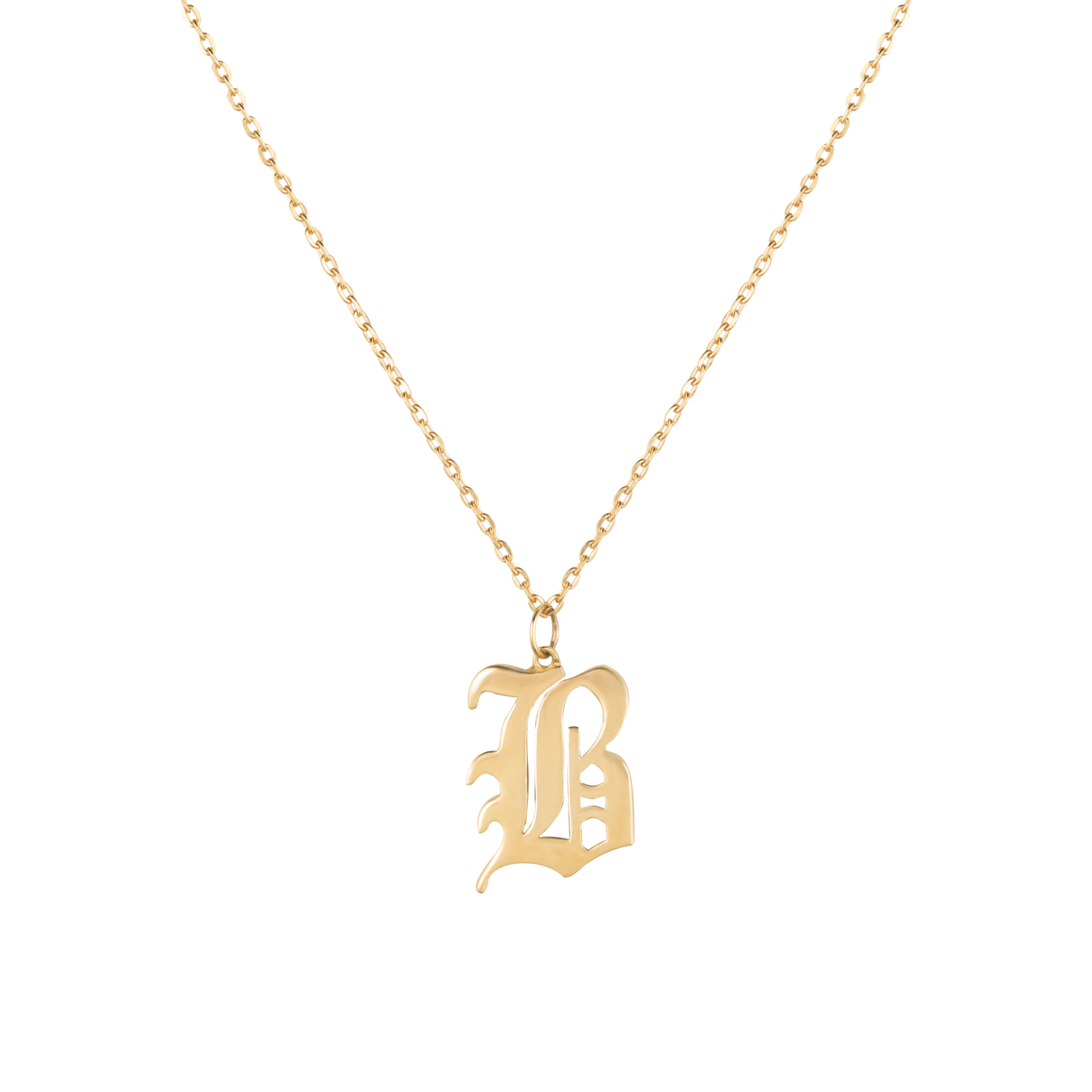 Initials Gold Necklace Letter B