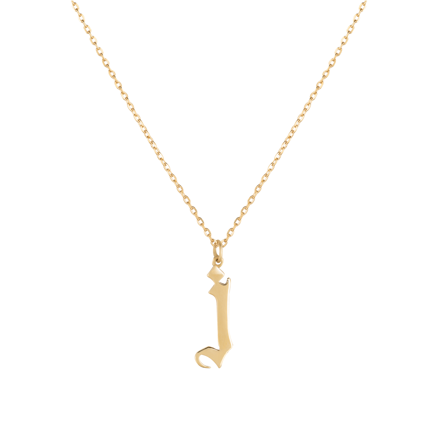 Initials Gold Necklace Letter J