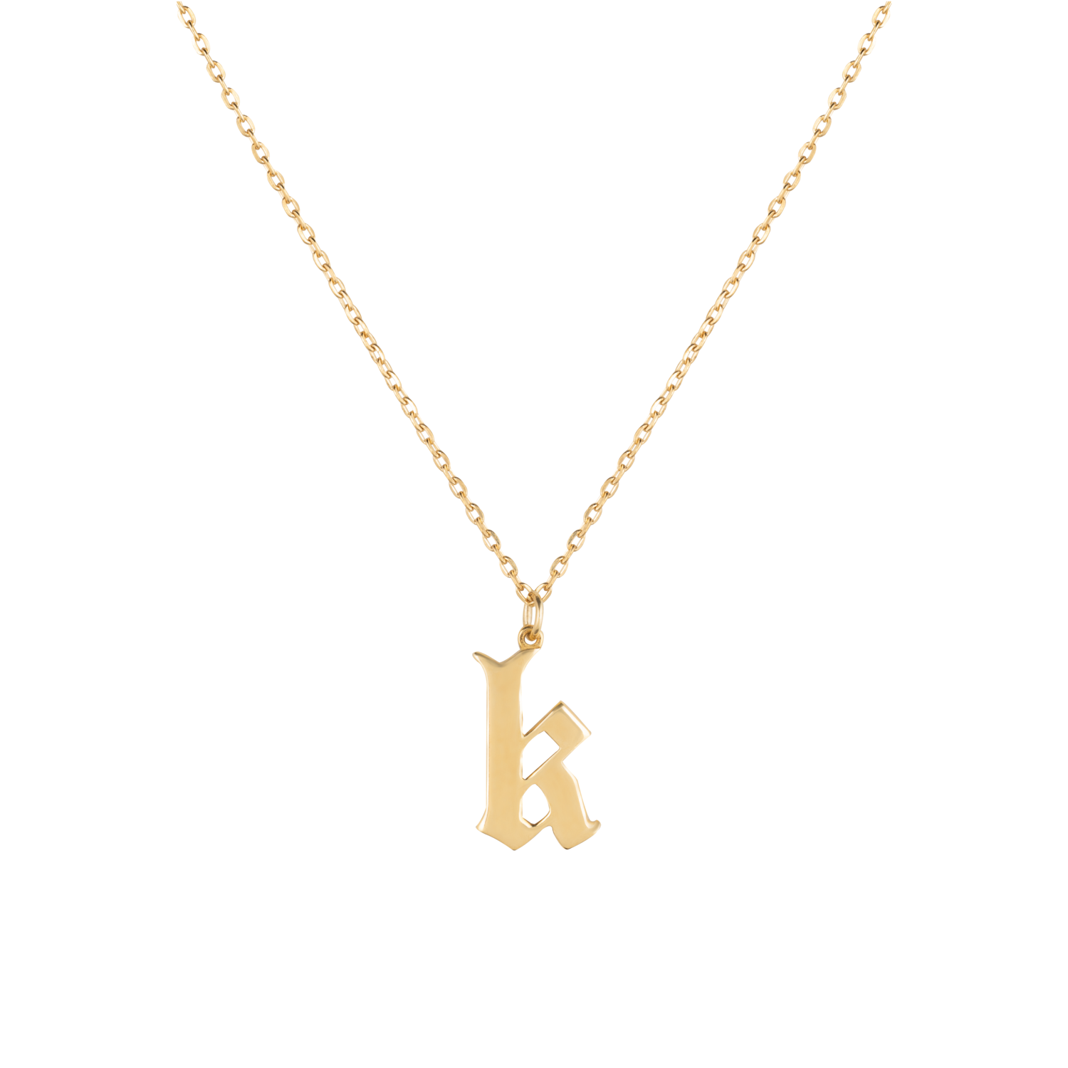 Initials Gold Necklace Letter K
