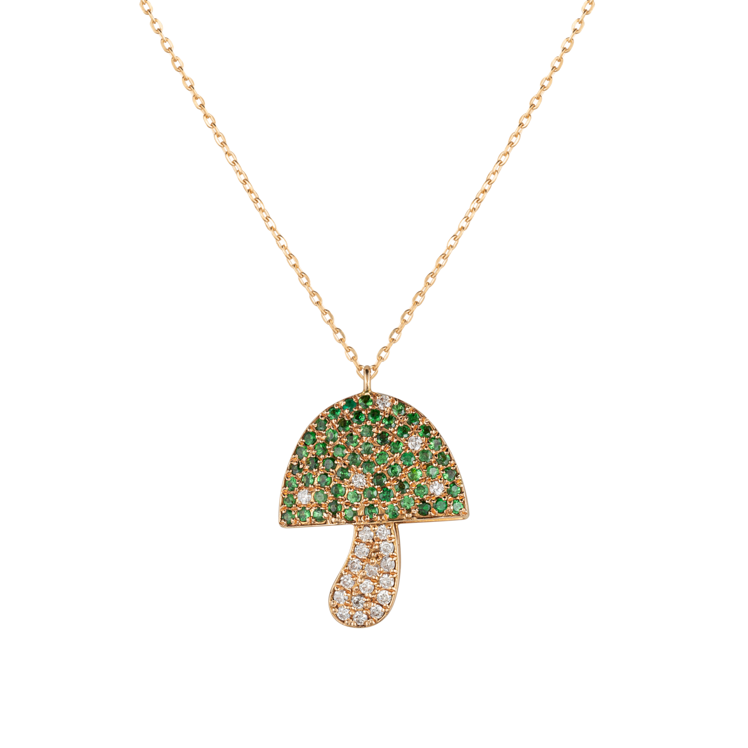 Wild Mushroom Diamond Necklace with Precious Stones