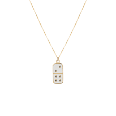 Domino Diamond Necklace with Black Diamond and Enamel