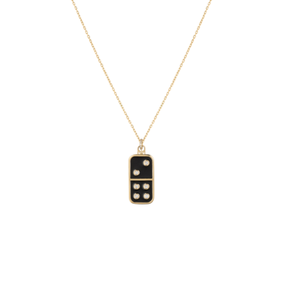 Domino Diamond Necklace with Enamel