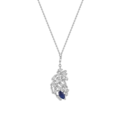 Eternal Diamond Necklace with Blue Sapphire