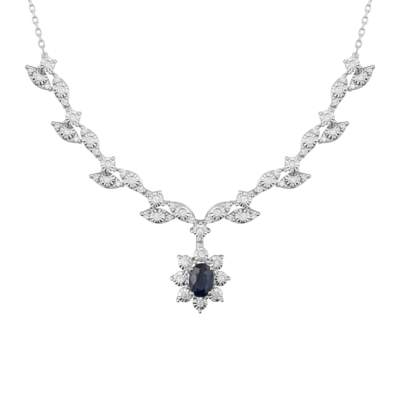 Eternal Diamond Necklace with Blue Sapphire