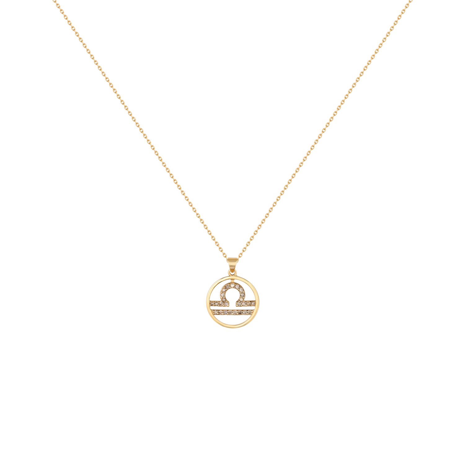 Zodiac Brown Diamond Necklace, Libra