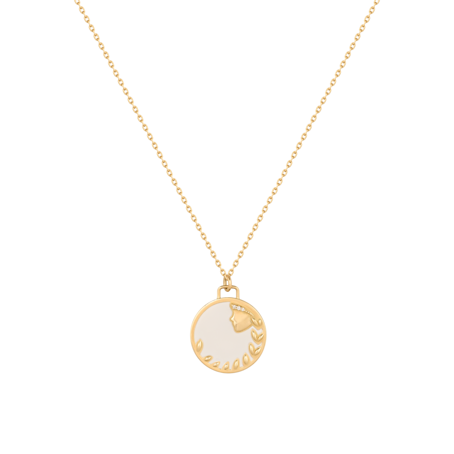 Zodiac Diamond Necklace Virgo with Enamel