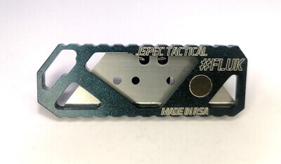 Electric Blue Splatter FLUK Frame Lock Utility Knife