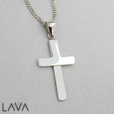 Crucifix on sterling silver chain