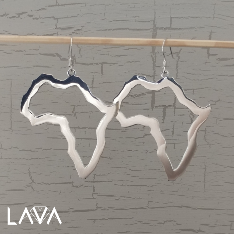 Bulky Africa map earings