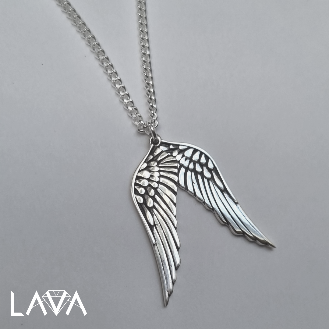 Wings on sterling silver chain