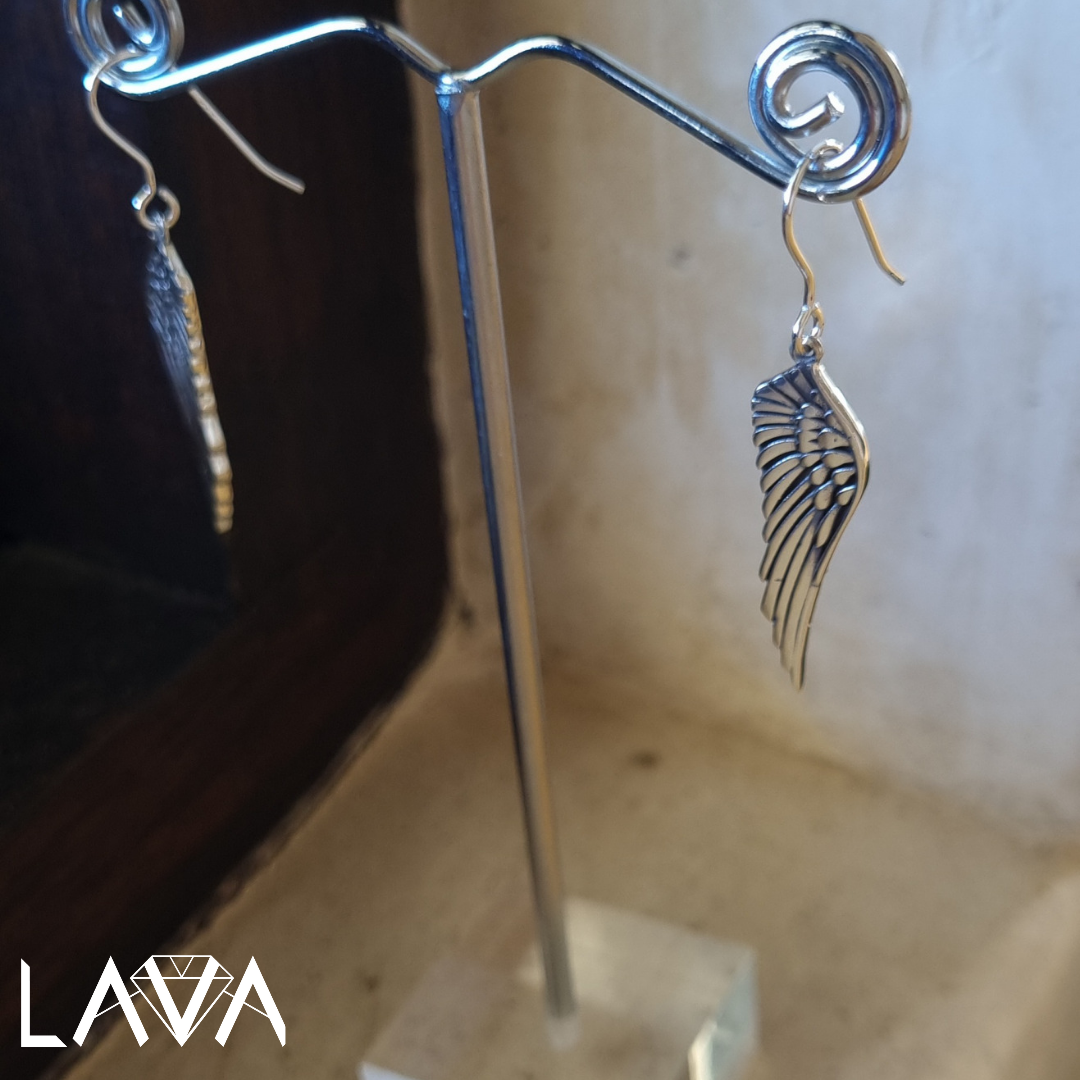Wing earrings in sterling silver  (free shipping)