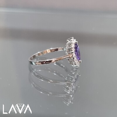 Purple marquise cubic setting ring (free shipping)