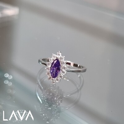 Purple marquise cubic setting ring (free shipping)