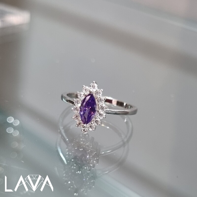 Purple marquise cubic setting ring (free shipping)