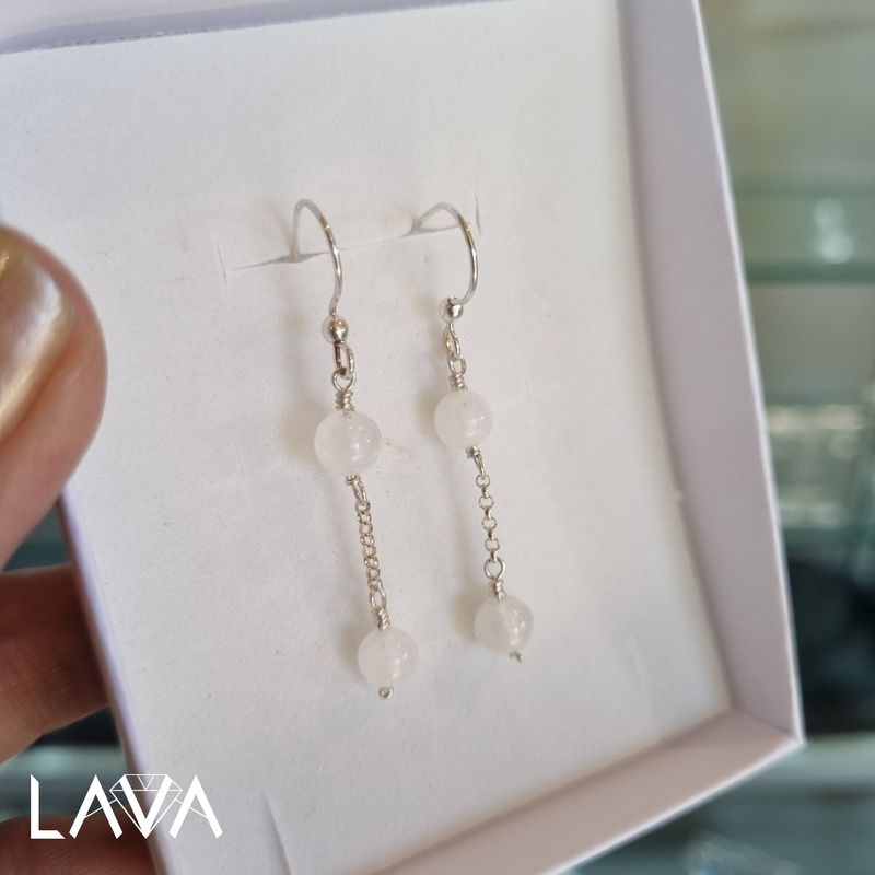 Moonstone earrings on 925 silver (free shipping)