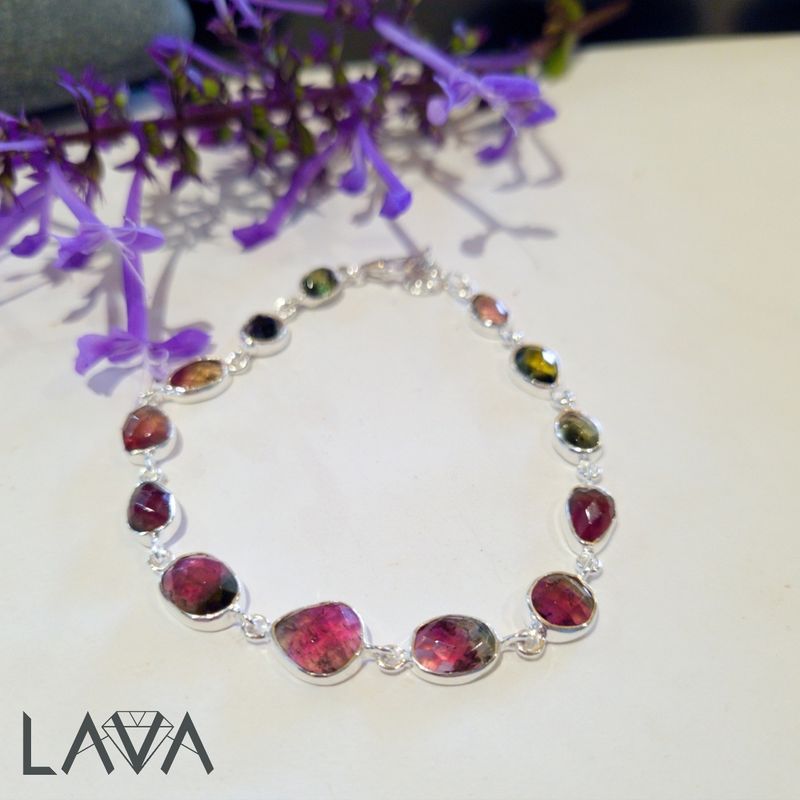 Pink tourmaline bracelet (free shipping)