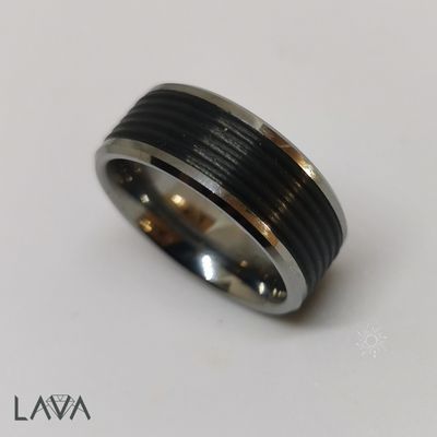 Tungsten men's ring with a silver finish