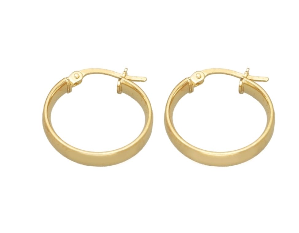 9ct Gold hoop earrings (15mm)