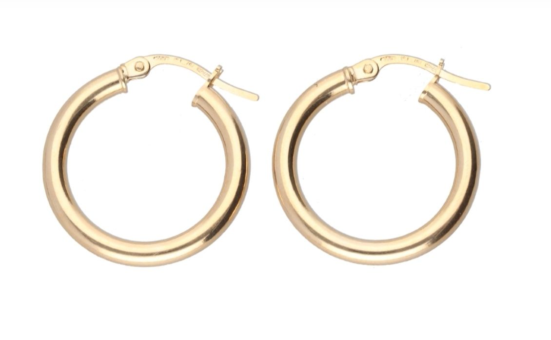 9ct Gold hoop earrings (15mm)