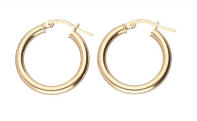 9ct Gold hoop earrings (15mm)