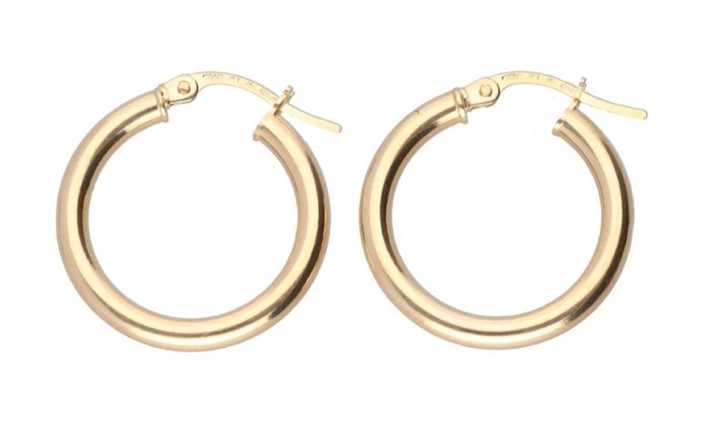 9ct Gold hoop earrings (15mm)