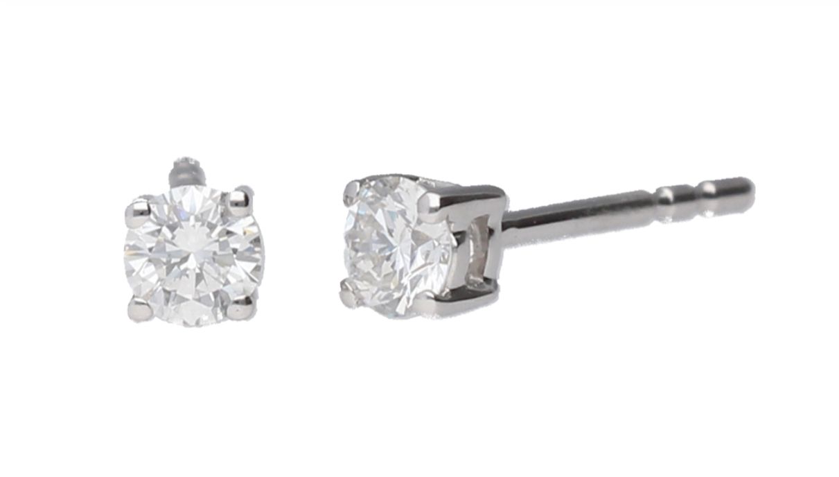 9k White Gold Diamond Stud Earrings (0.25ct)
