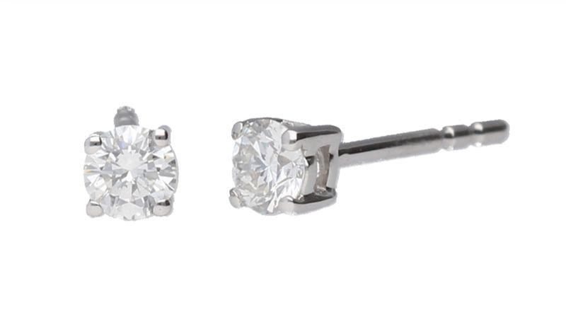 9k White Gold Diamond Stud Earrings (0.25ct)