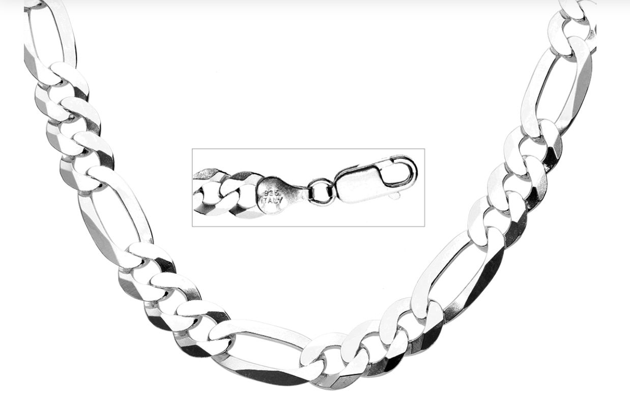 Silver Figaro 3+1 Link (7.1mm)  50cm