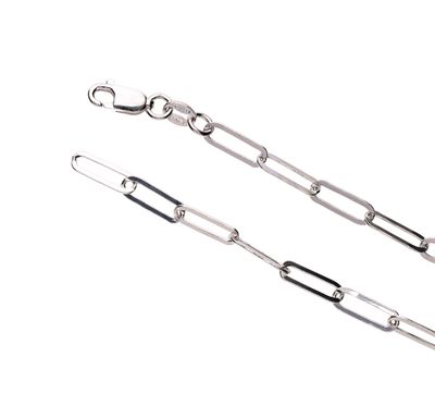 Silver Paperclip Link Bracelet (3.8mm)  19cm