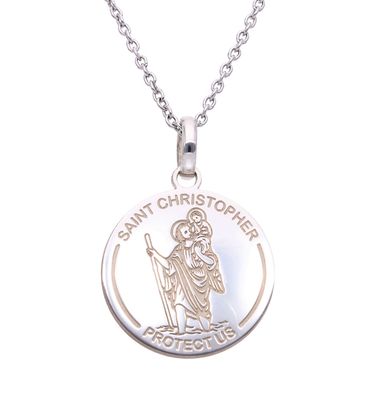 Sterling Silver Saint Christopher Pendant 10mm - 18mm