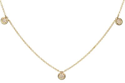 9k Gold Diamond 5 Illusion Necklace (0.175ct)  43cm, 0.175ct