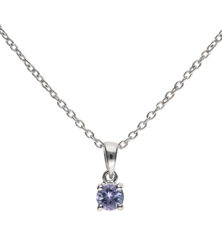 Silver Tanzanite Pendant &amp; Chain  45cm