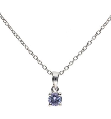 Silver Tanzanite Pendant &amp; Chain  45cm