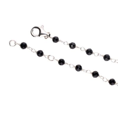 Sterling Silver Black Spinel Rosary  42cm
